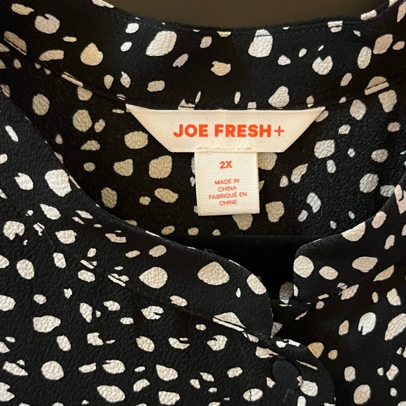 Black and white plus size dress tiered ruffles long sleeve very roomy no iron - Picture 5 of 6